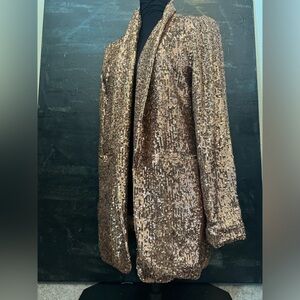 Rose gold sequin blazer
